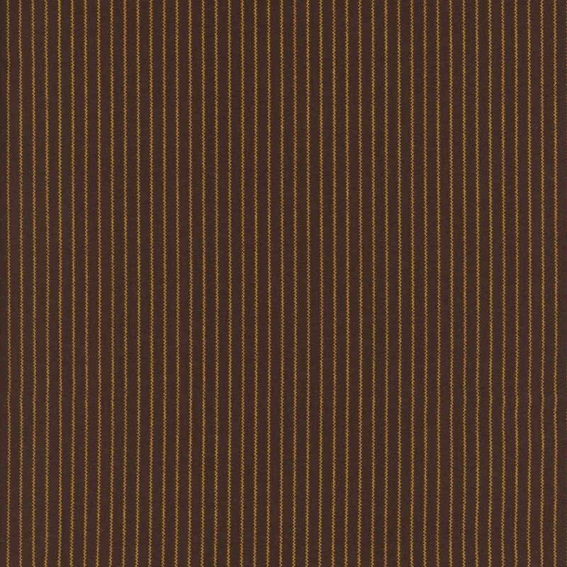 Brown fabric texture featuring thin vertical yellow stripes.