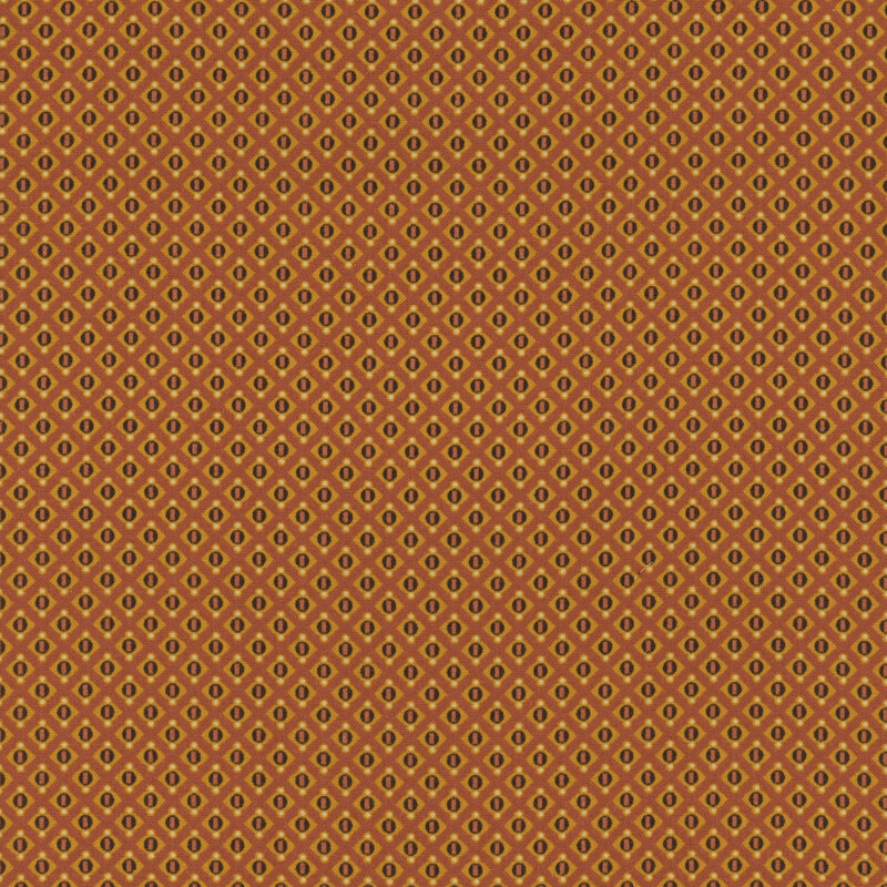 Repeating diamond pattern in shades of orange and yellow on a textured background.