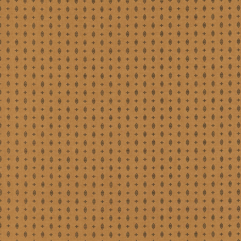 A golden-brown fabric with small diamond shapes spread evenly across.