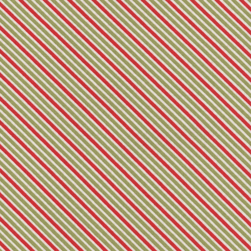 Diagonal stripes in red and olive green on a white background.