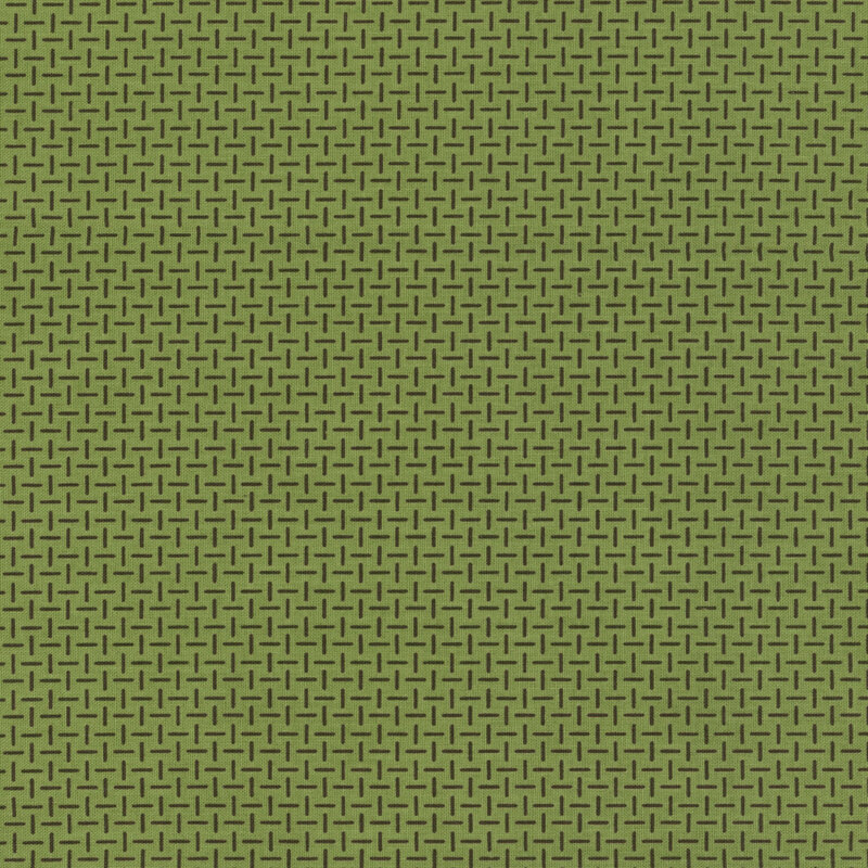 A textured green background featuring a repeating woven pattern.