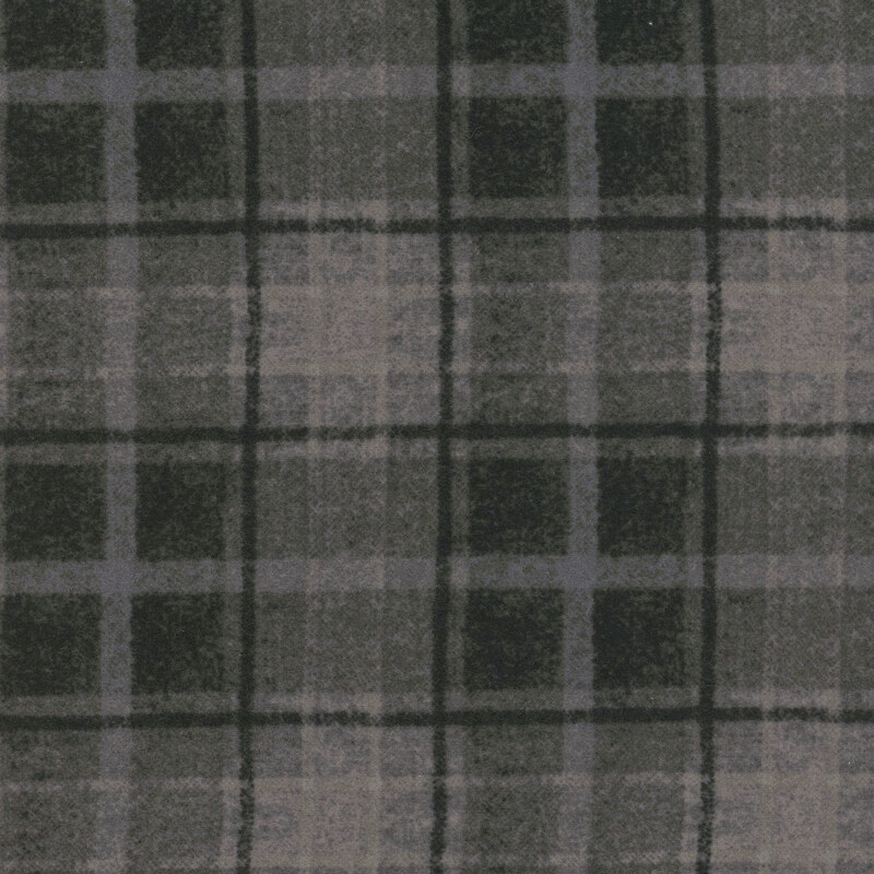 Black and gray plaid pattern featuring intersecting lines creating a textured design.