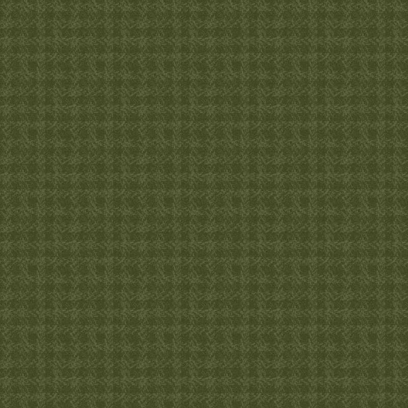 Dark green fabric pattern with a subtle grid design.