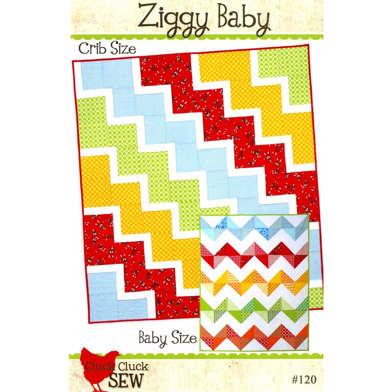 Front of the pattern featuring both designs and sizes of the quilt on a white background.