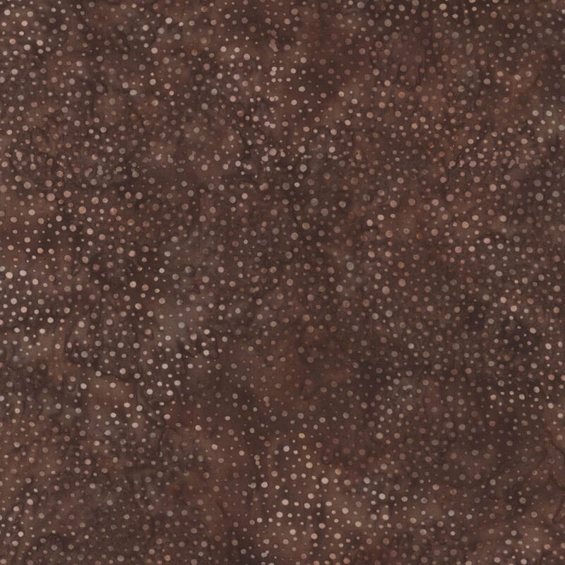 Abstract brown fabric pattern with scattered lighter dots.