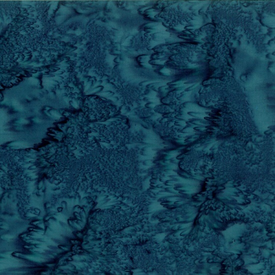 Abstract fabric in deep teal with flowing, wave-like patterns.