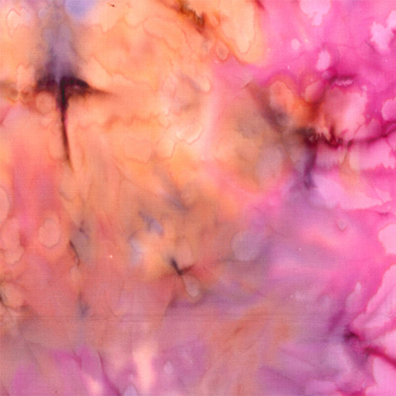 Abstract mottled fabric background with swirling patterns in pink, orange, and purple hues.