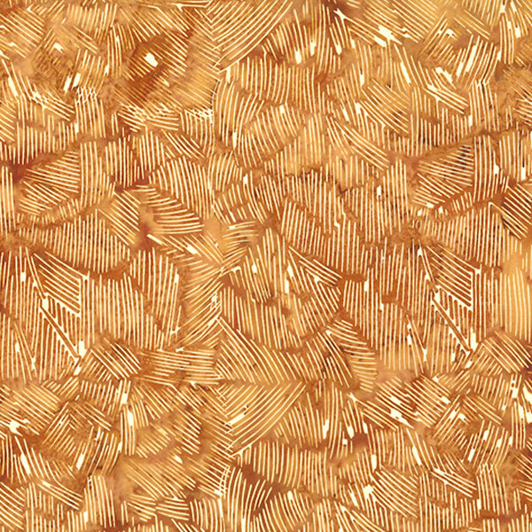 Abstract golden fabric with layered, thin, wavy lines creating a shimmering pattern.