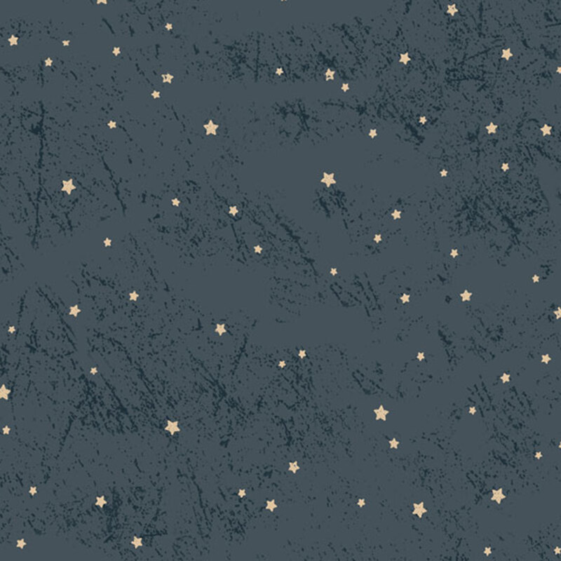 Dark textured background scattered with small, light golden stars.