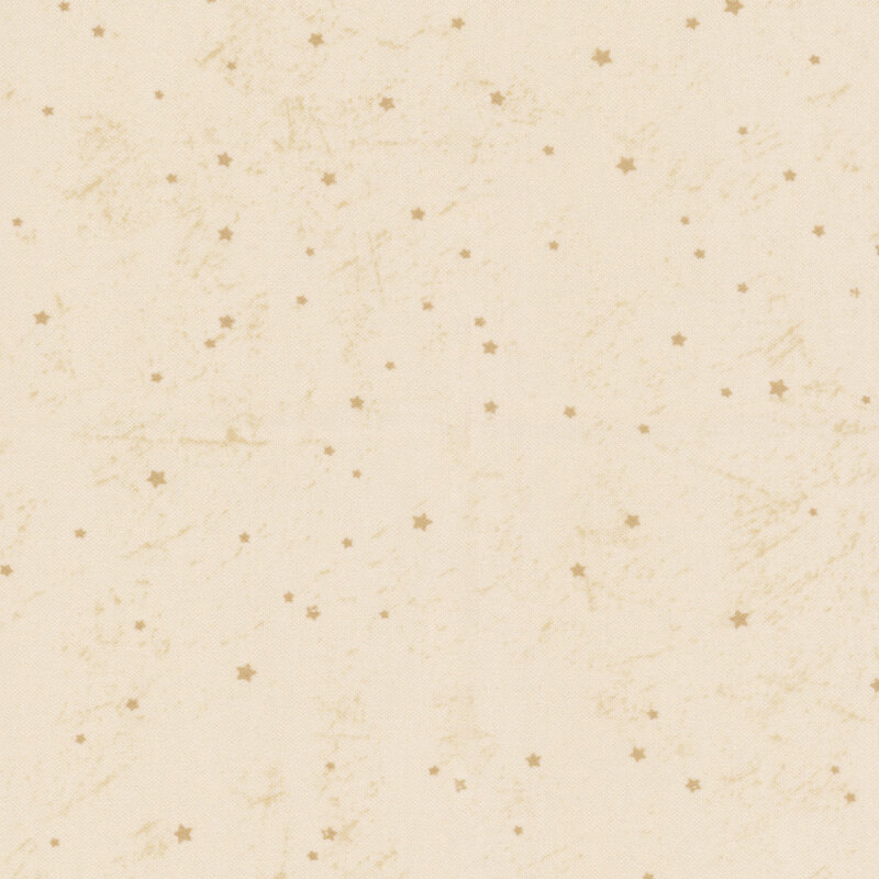A cream textured fabric scattered with small, gold stars.