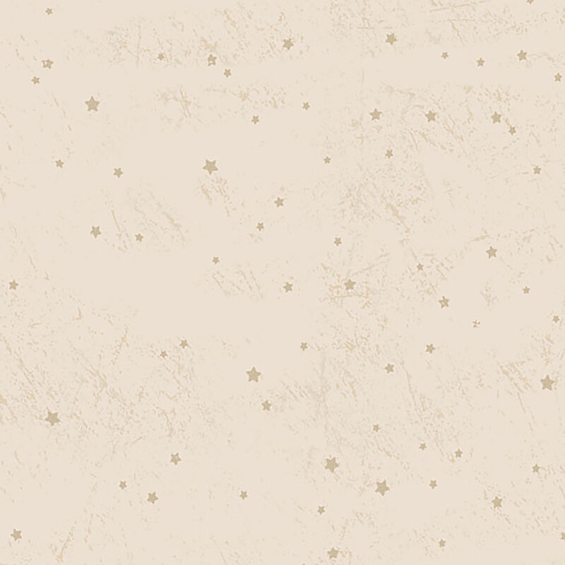 Light beige background with scattered small, muted gold stars and subtle texture.