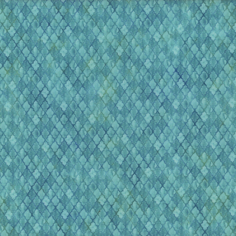 A textured pattern of overlapping teal shapes resembling tiles or scales.