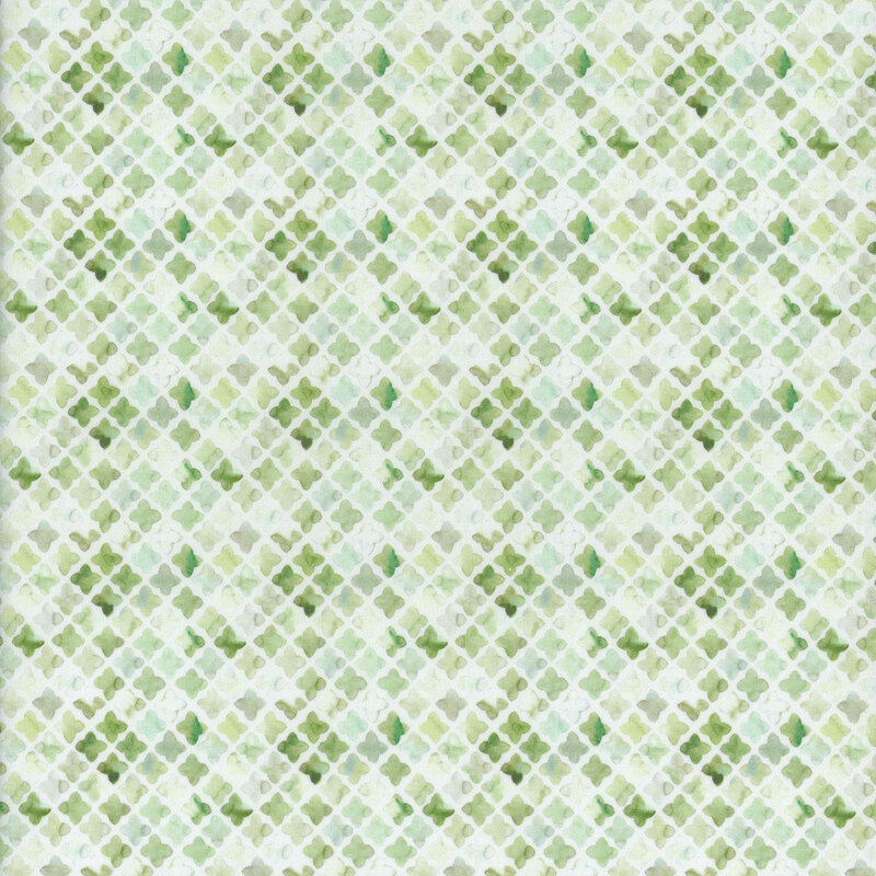 A textured pattern of light green and white diamonds, creating a subtle, repetitive design.