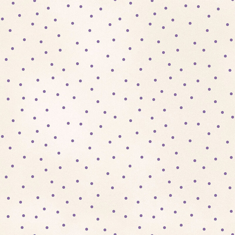 Small violet pinprick dots scattered across a mottled cream background.