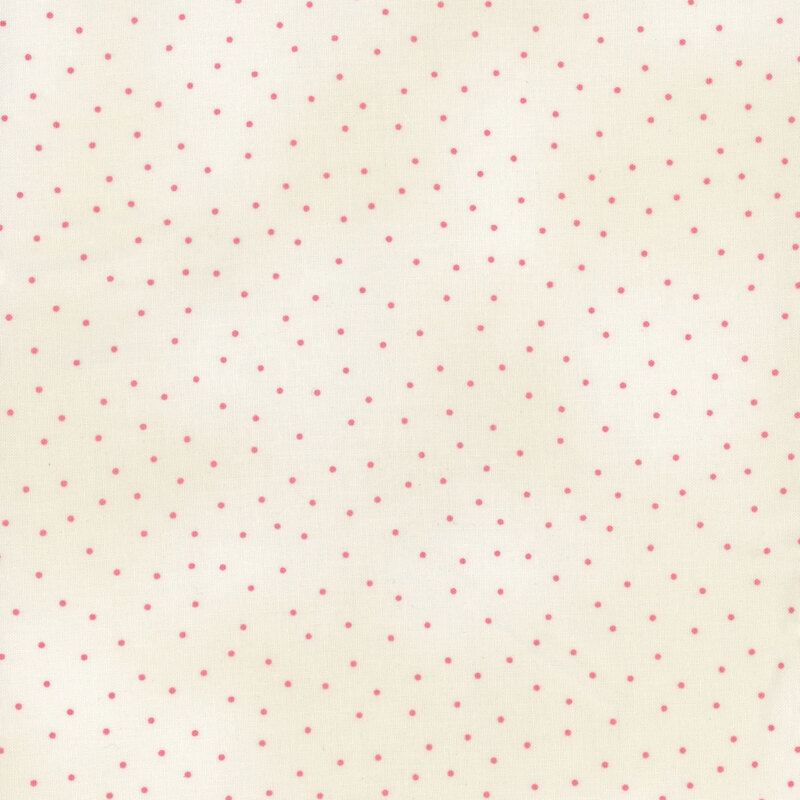 Small pink pinprick dots scattered across a mottled cream background.