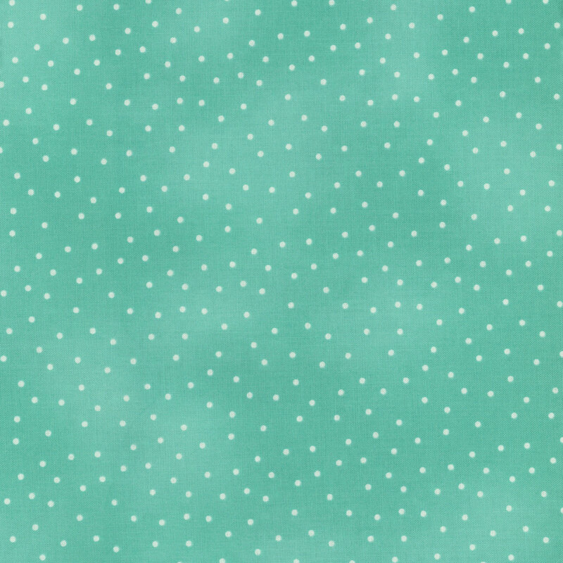 Small pinprick dots scattered across a mottled aqua background.