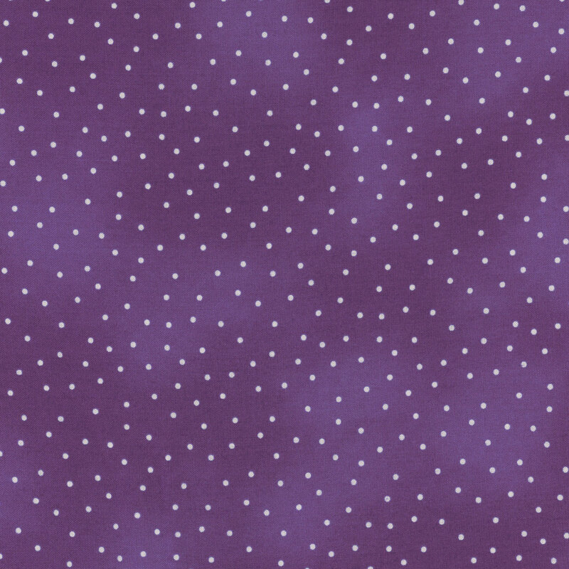 Small pinprick dots scattered across a mottled eggplant purple background.