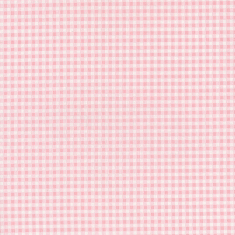 White and pink gingham fabric.