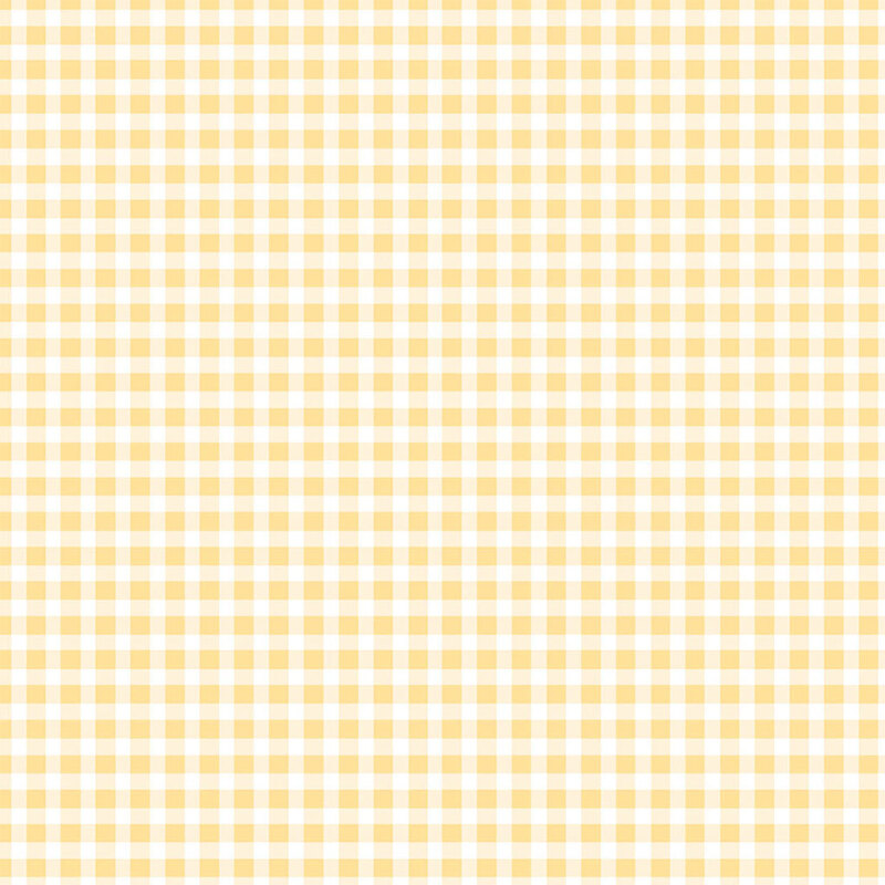 White and bright pastel yellow gingham fabric.