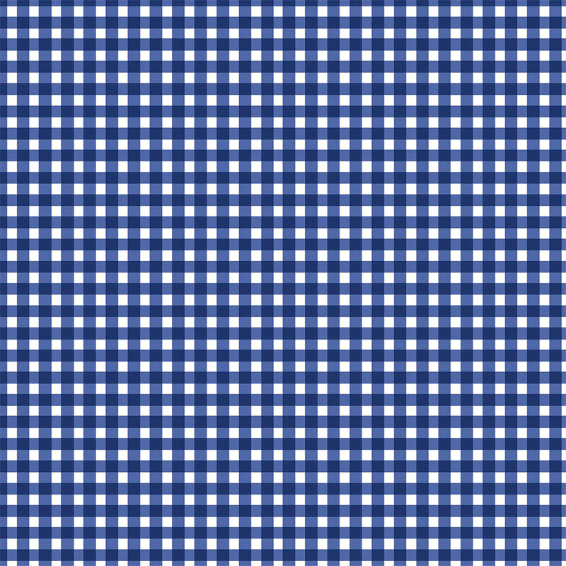 White and navy gingham fabric.