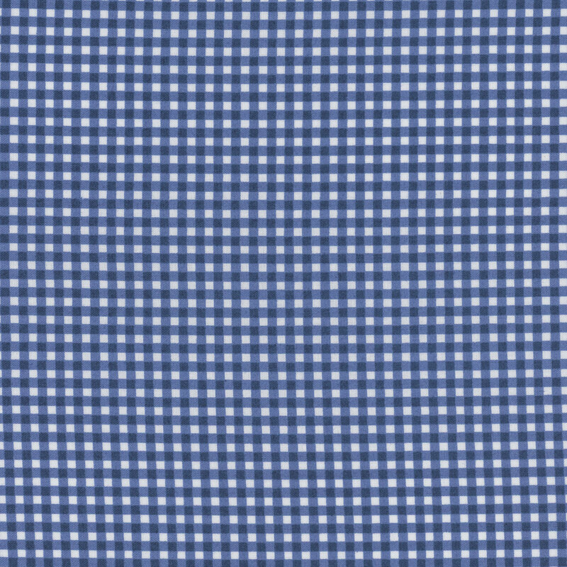 White and navy gingham fabric.