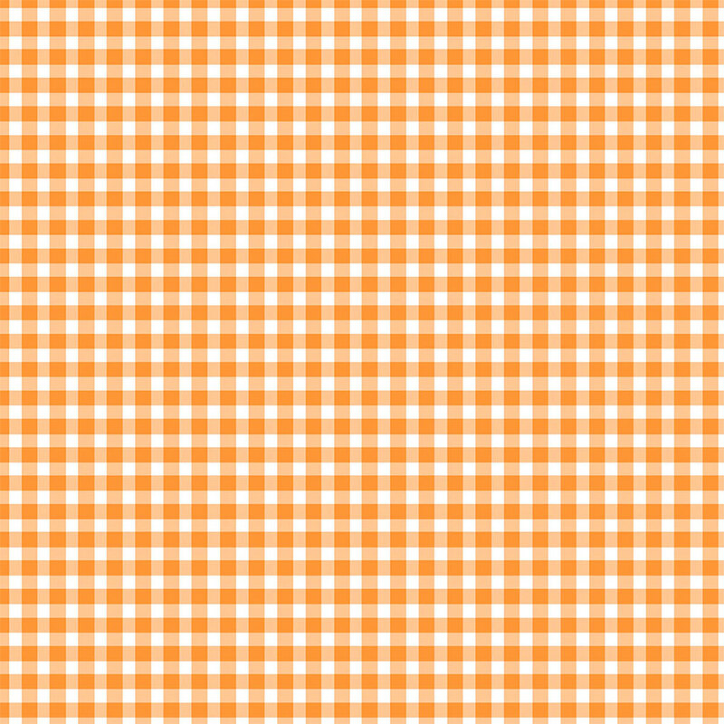 White and orange gingham fabric.