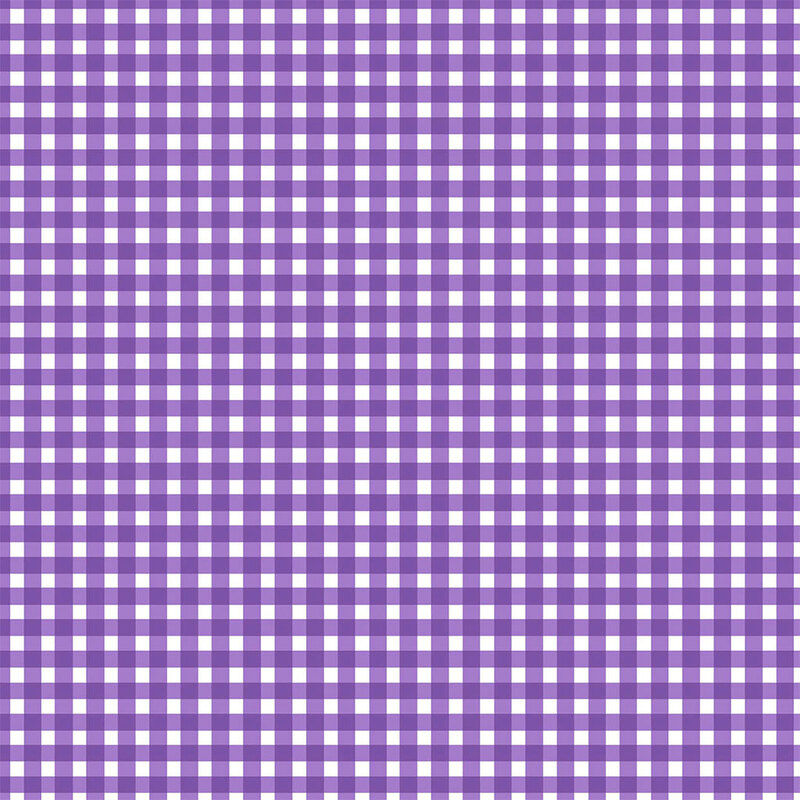 White and purple gingham fabric.