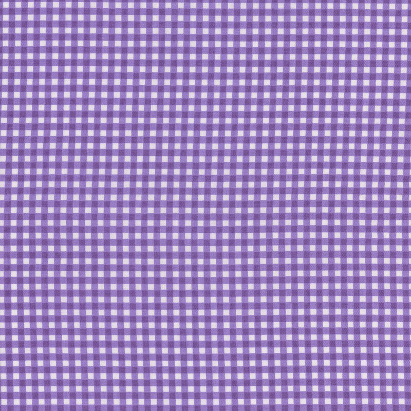 White and purple gingham fabric.