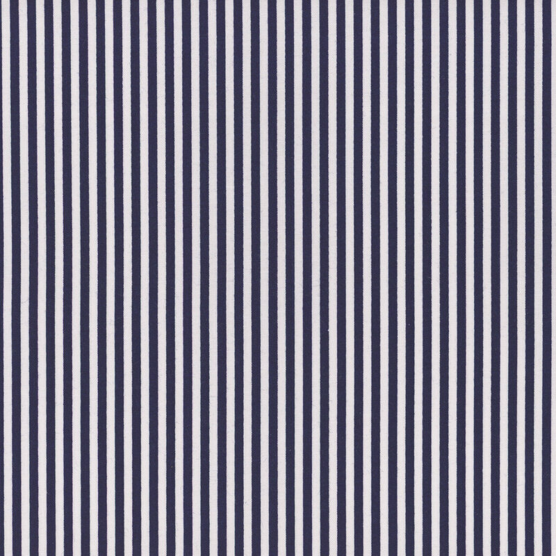 Navy and white striped fabric with 1/8