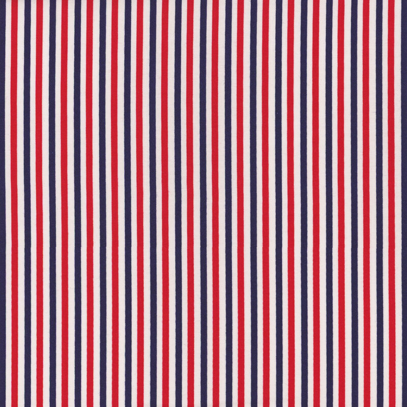 Red, white, and blue striped fabric with 1/8