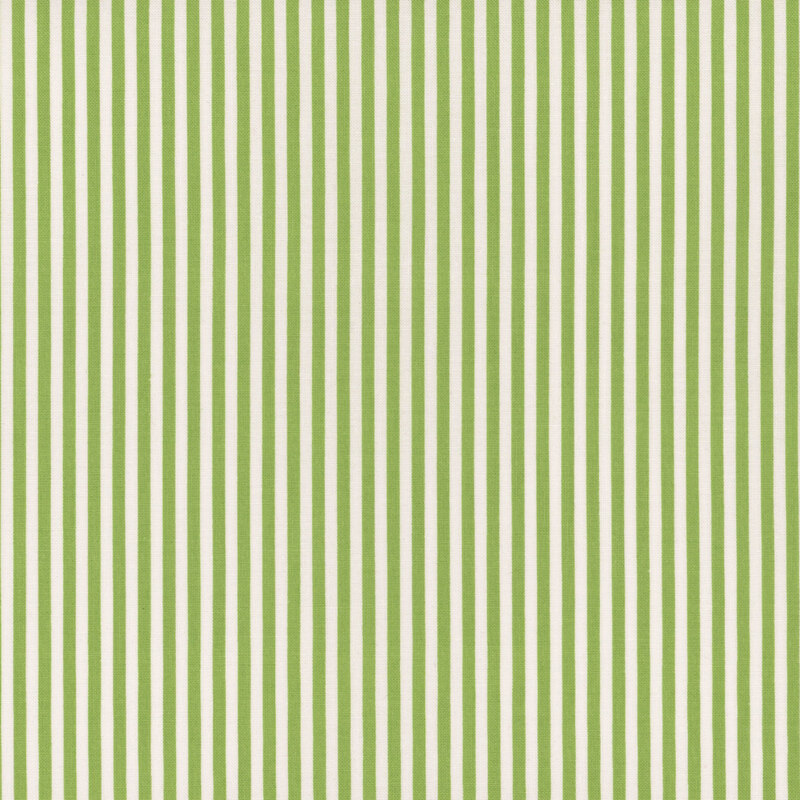 Green and white striped fabric with 1/8