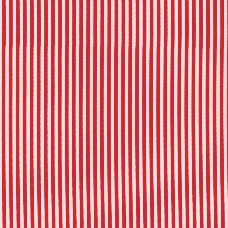 Red and white striped fabric with 1/8