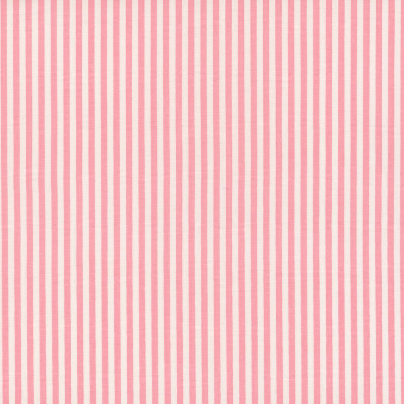 Pastel pink and white striped fabric with 1/8