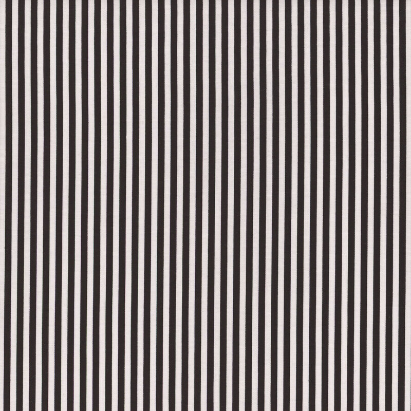 Black, and white striped fabric with 1/8