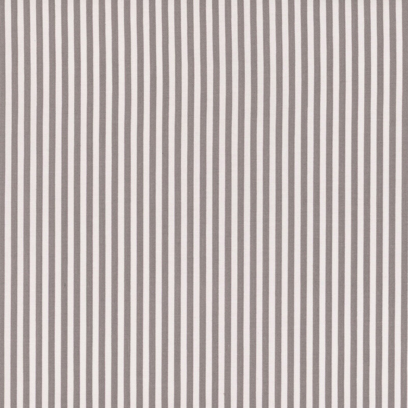 Gray and white striped fabric with 1/8