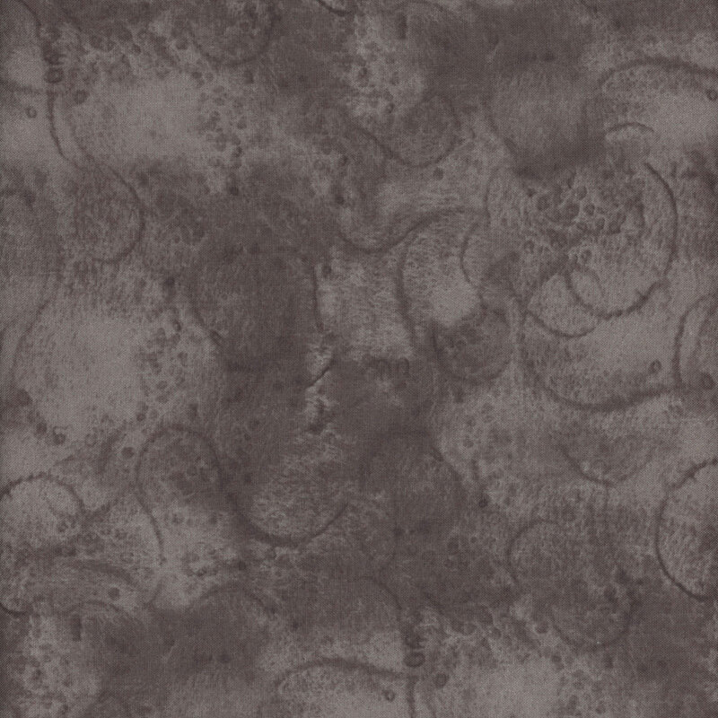 Gray fabric with swirling patterns and subtle variations in shading.