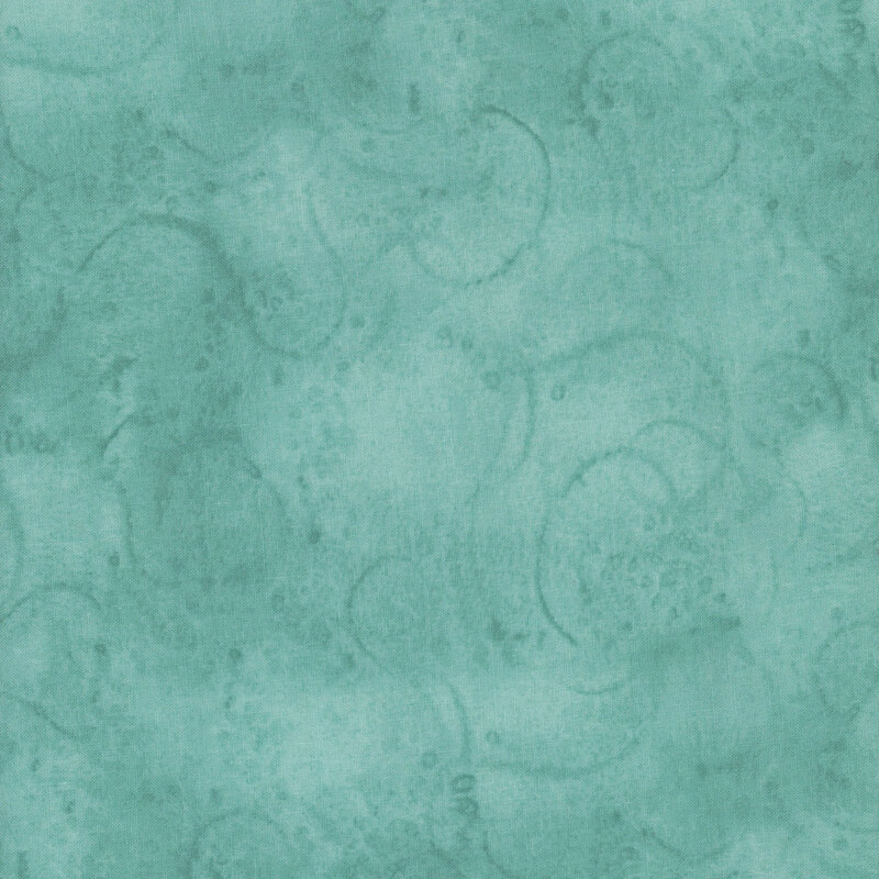 Aqua fabric with subtle swirl patterns throughout.