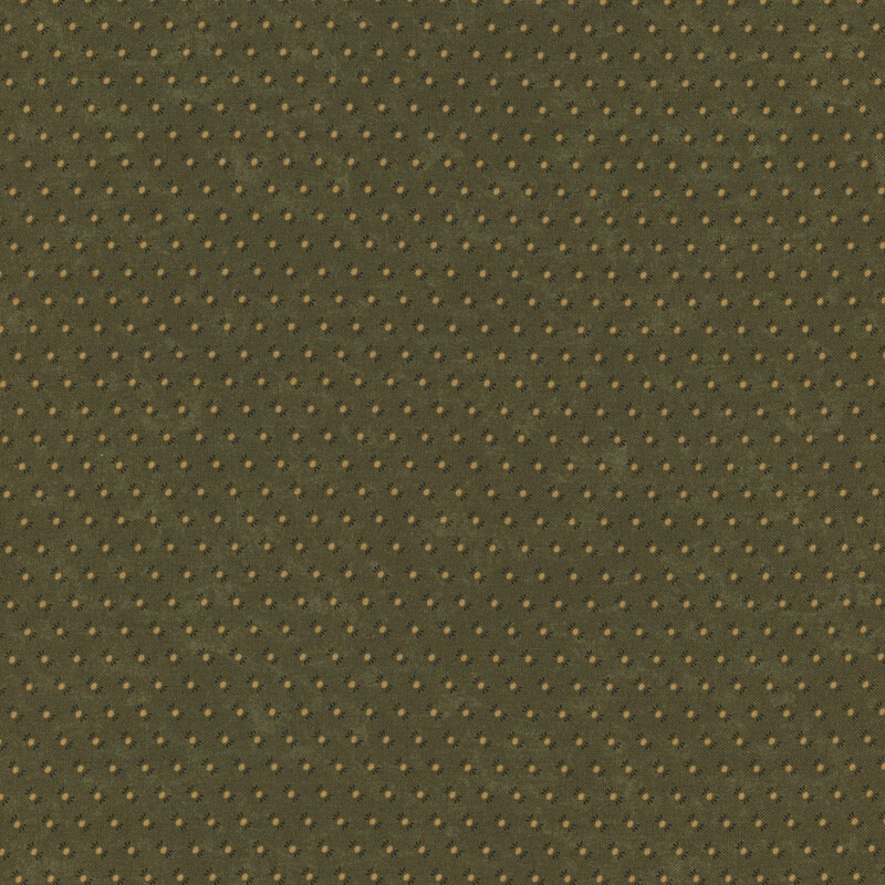 Olive green fabric with a subtle dotted pattern and a measuring scale at the bottom.