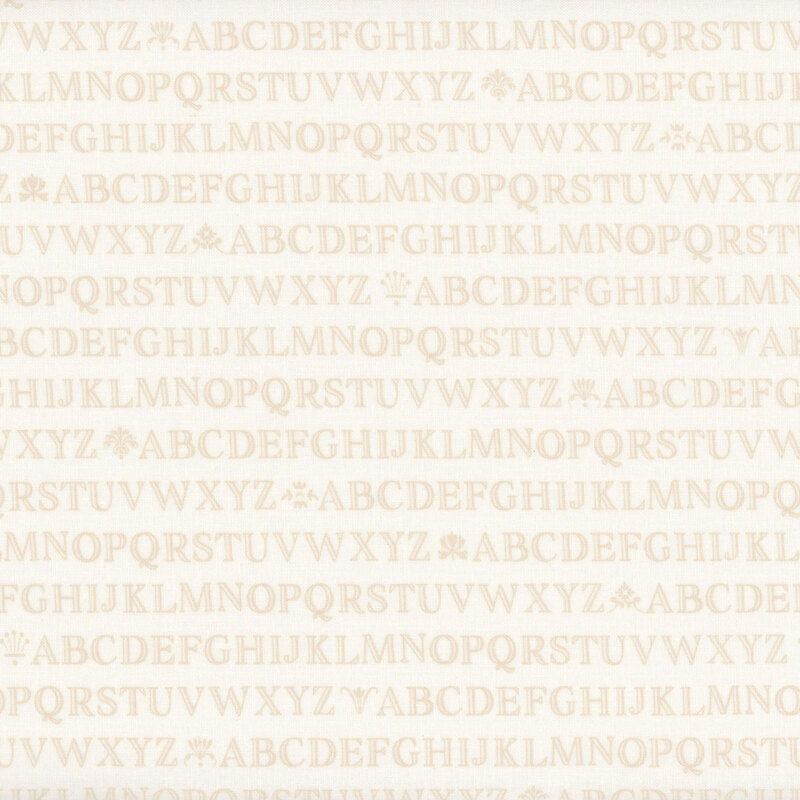 A textured background featuring repeated letters of the alphabet in a light, subtle pattern.