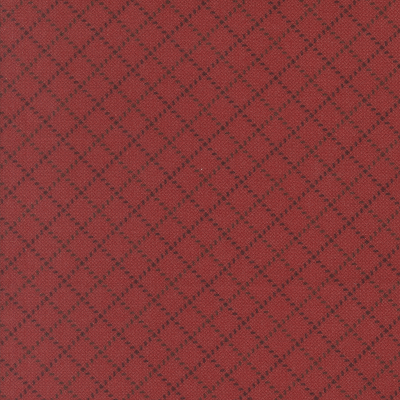 Red fabric with a diamond grid pattern.