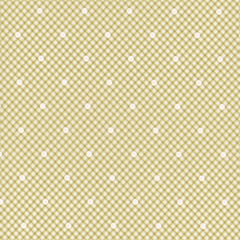 Light green gingham pattern with evenly spaced white dots.