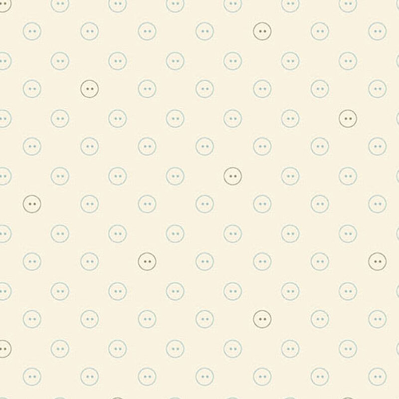 Light cream background with a repeating pattern of small buttons in varying colors.