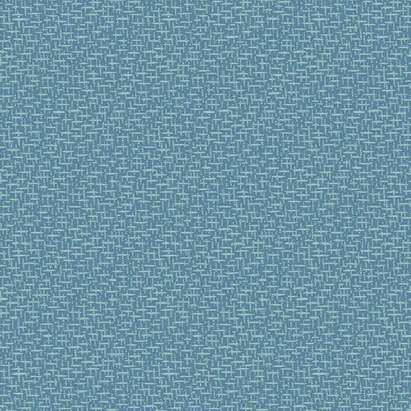 Abstract blue fabric pattern with small intersecting lines creating a woven appearance.