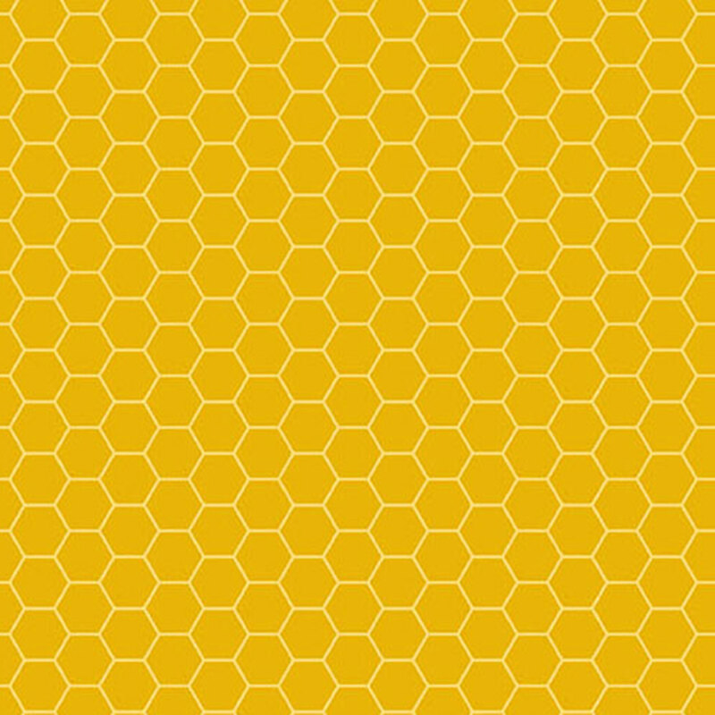 yellow honeycomb pattern on a bright yellow fabric.