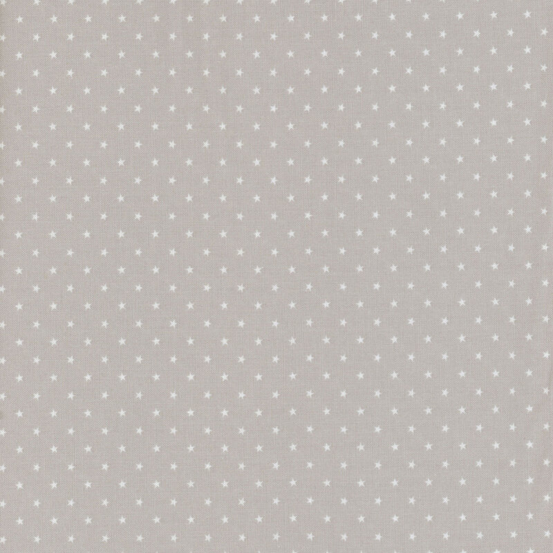 Light gray fabric with a subtle pattern of small, evenly spaced white stars.