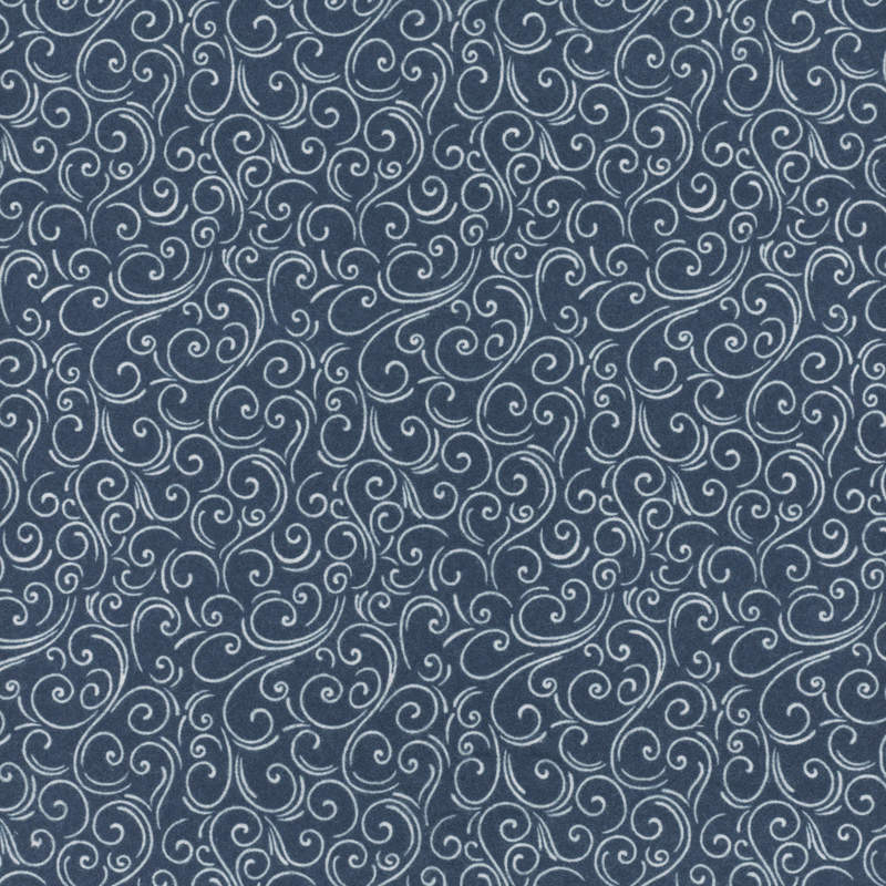Abstract design of wind swirls on a navy background