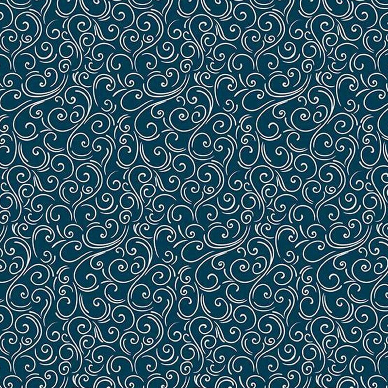 Abstract design of wind swirls on a navy background