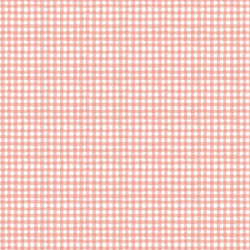 A white and pastel peach pink fabric swatch.