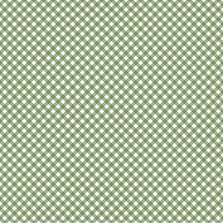 Green and white gingham plaid fabric