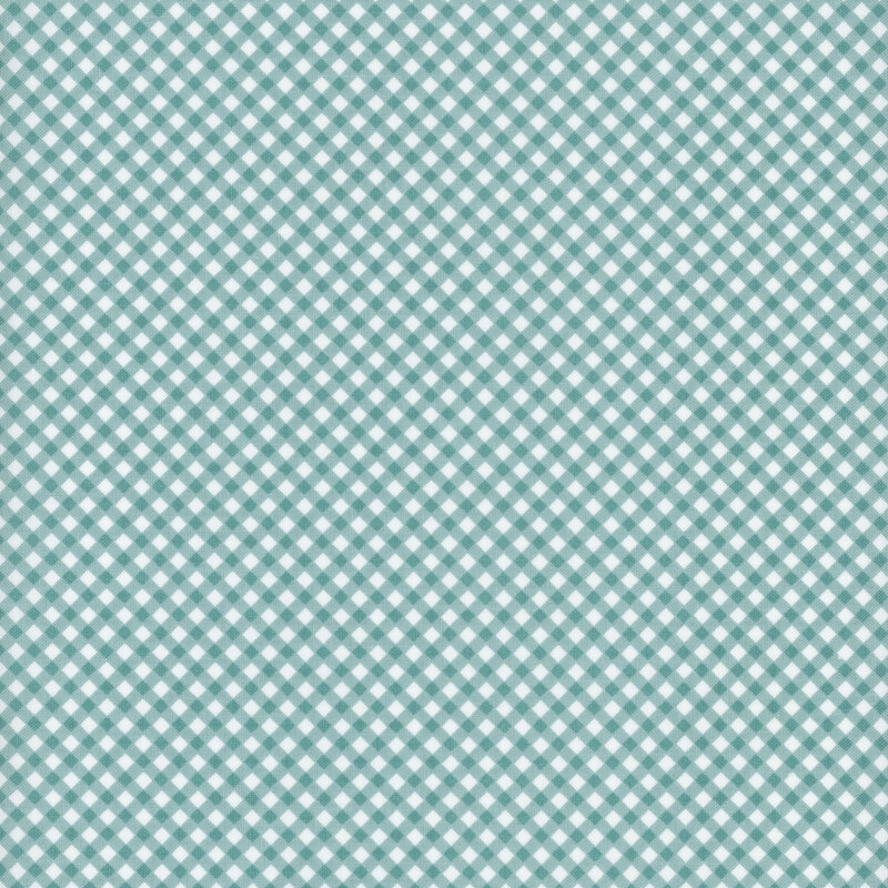 Blue and white gingham plaid fabric